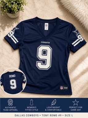 NFL Dallas Cowboys Navy Blue #9 womens Jersey - Romo